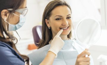 Dentists with a patient during a dental intervention. Dentist  Concept